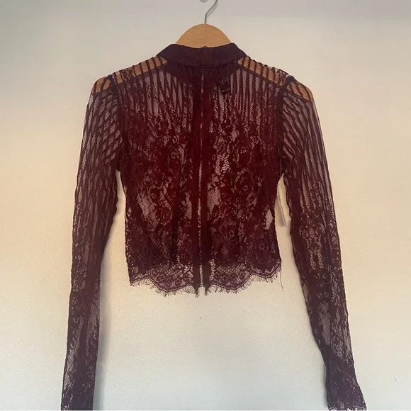 NEW Windsor lace plum crop top long sleeve - Picture 5 of 8